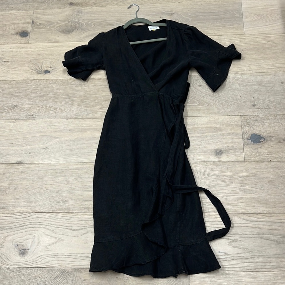 Honorine linen wrap dress